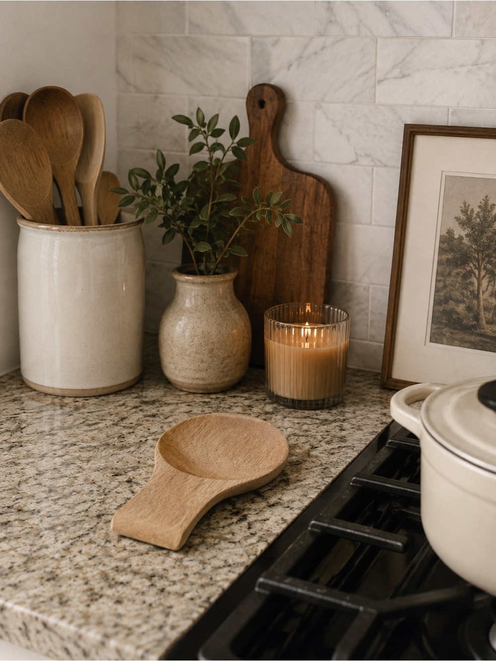 Thirstystone Wooden Spoon Rest in Light Brown